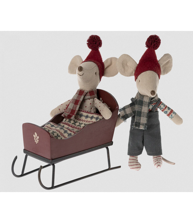 Maileg Sleigh, Mouse - Red