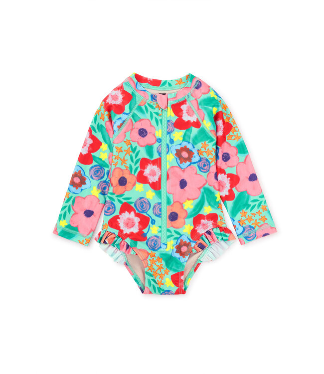 Tea Collection Rash Guard Baby Swimsuit - Painterly Floral