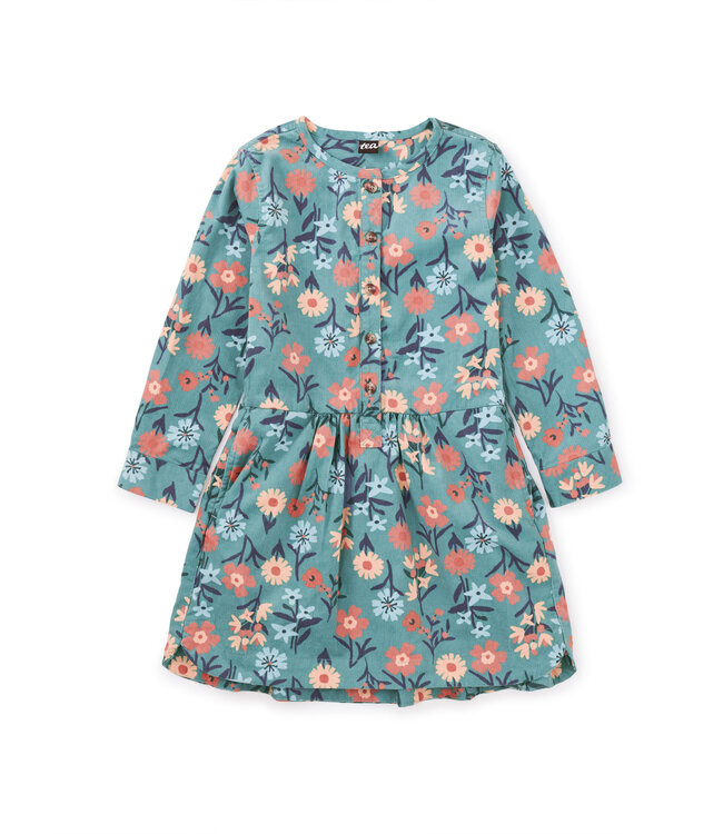Tea Collection Corduroy Henley Shirtdress - Sunflower Field