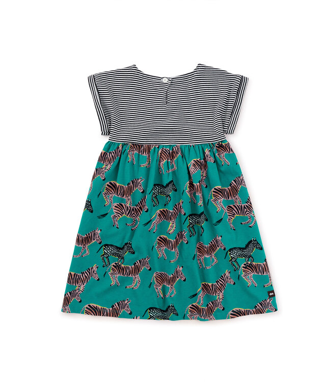 Tea Collection Mixed Print Empire Dress A Dazzle of Zebras Fiddlesticks