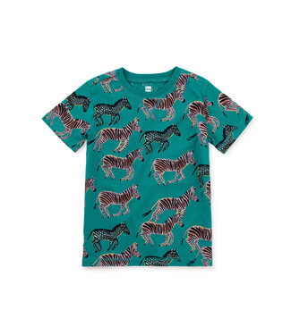 Tea Collection Printed Tee - A Dazzle of Zebras