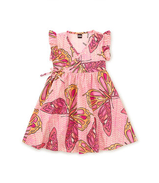 Tea Collection Full Sweep Wrap Dress - Batik Butterfly