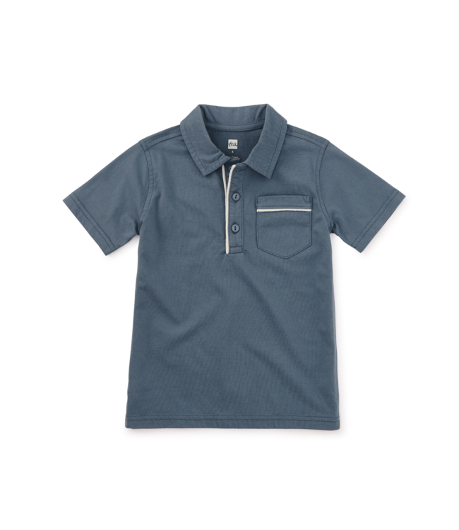 Tea Collection Baby Piped Polo - Cornflower