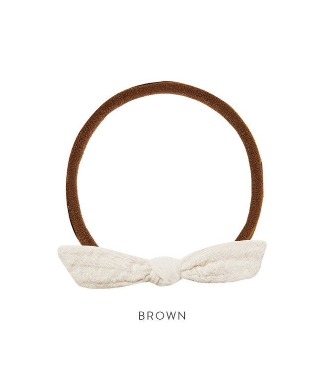 Rylee & Cru Little Knot Headband - Ivory & Brown