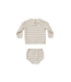 Quincy Mae Bailey Knit Set - Heathered Oat Stripe