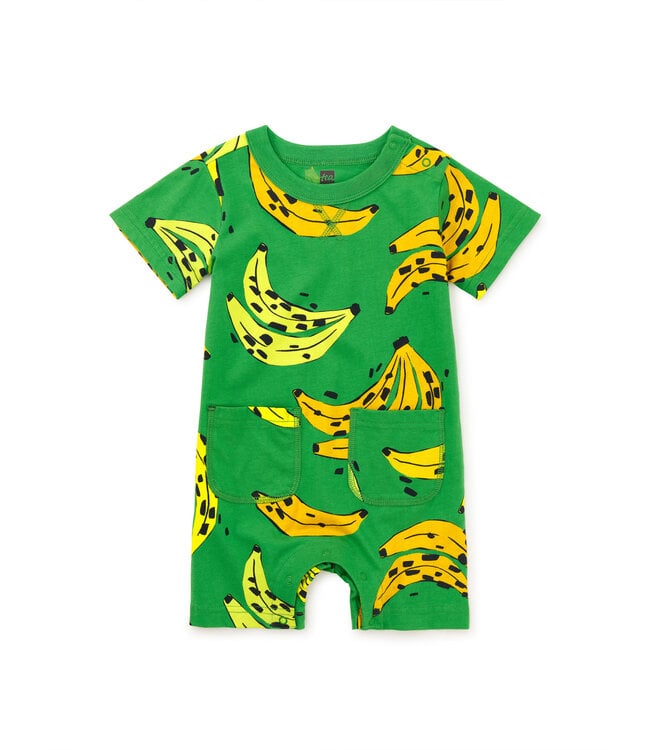 Tea Collection Double Pocket Baby Romper - Leopard Spot Bananas