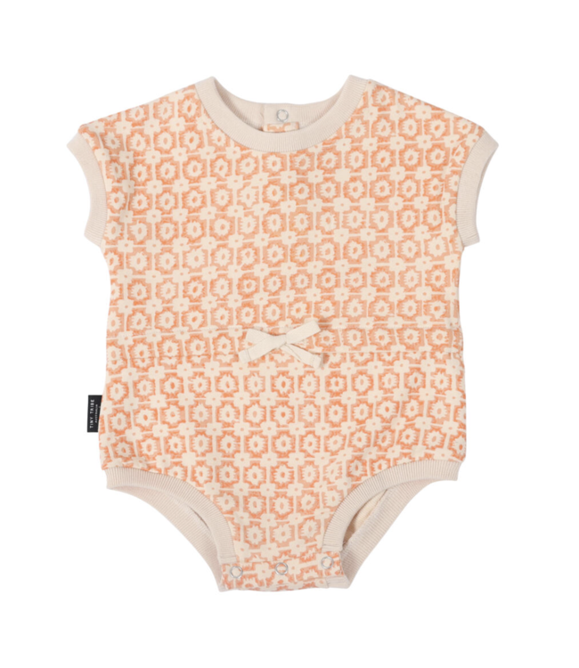 Tiny Tribe Retro Relaxed Bodysuit - Coral