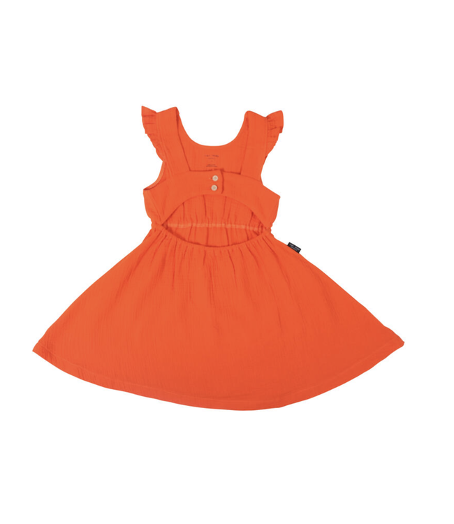 Tiny Tribe Linen Ruffle Open Back Dress