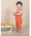 Tiny Tribe Balloon Frill Romper - Tangerine