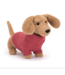 Jellycat Sweater Sausage Dog Pink