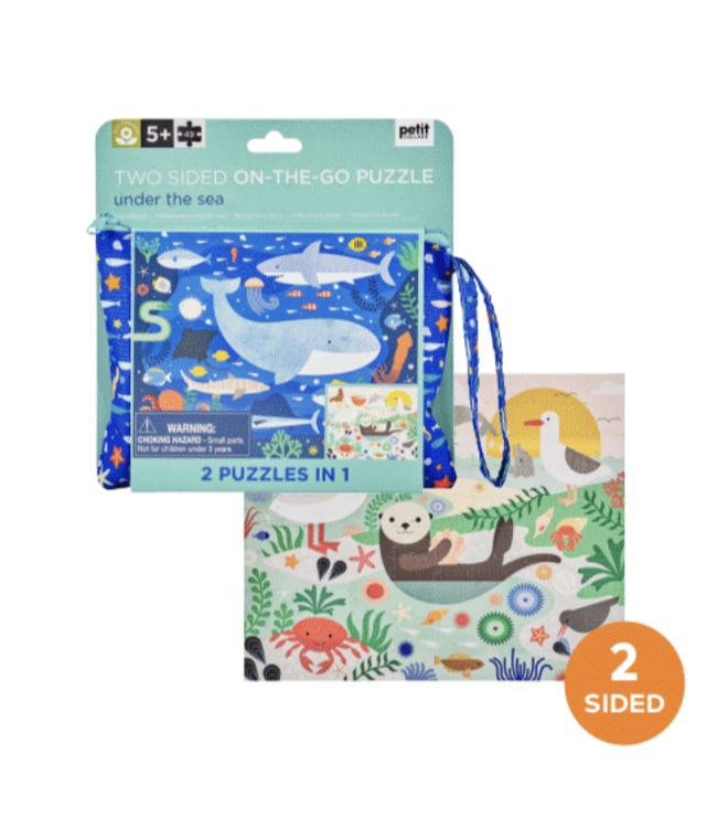 Petit Collage Two-Sided On-The-Go Puzzle -Under The Sea
