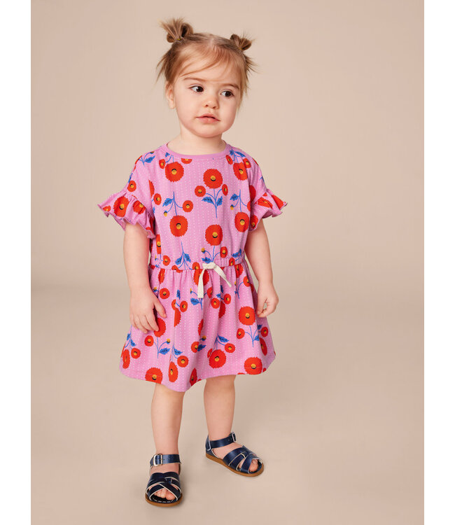 Tea Collection Baby Tie Waist Dress - Indian Poppy