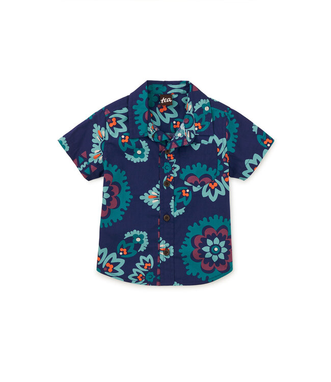 Tea Collection Button Up Woven Baby Shirt - Limpopo Bandana