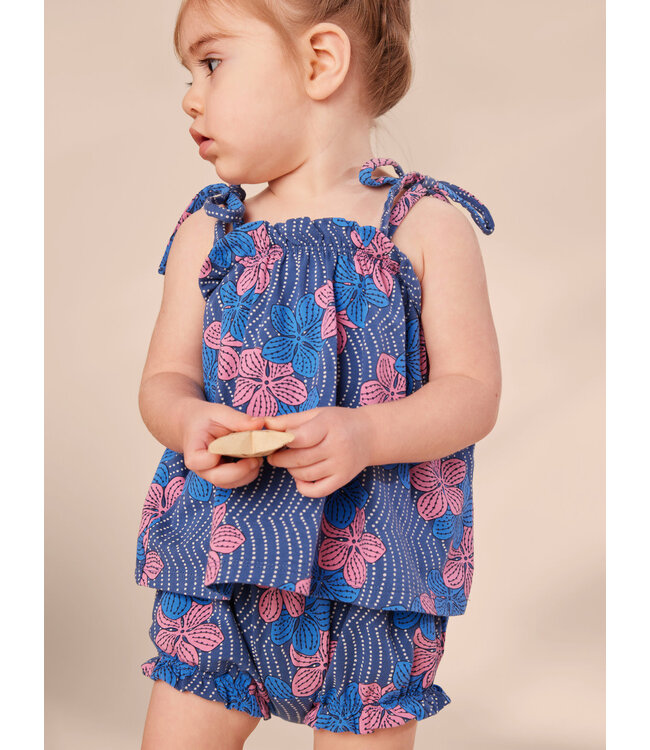 Tea Collection Tie Shoulder Baby Set - Wavy Plumeria
