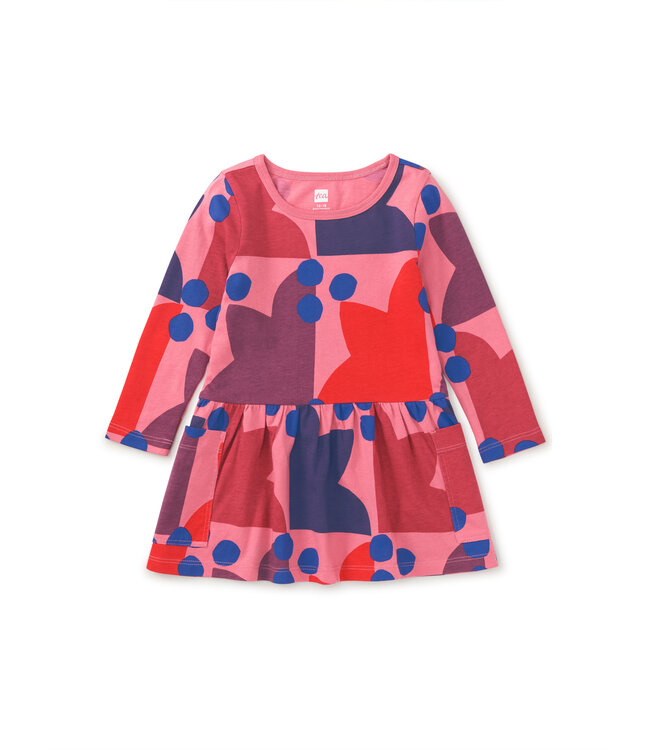 Tea Collection Baby Long Sleeve Pocket Dress - Quilt Tulip