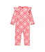 Tea Collection Ruffle Shoulder Baby Romper - Geometric Floral Tile