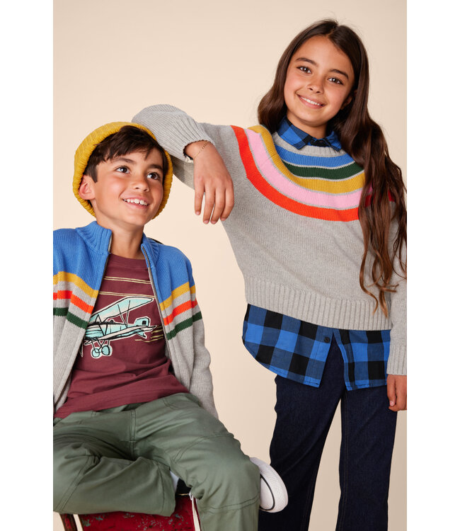 Tea Collection Rainbow Sweater - Heather Grey