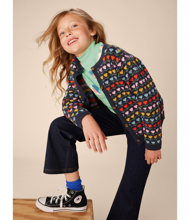 Tea Collection Denim Like Flare Pants - Dark Wash