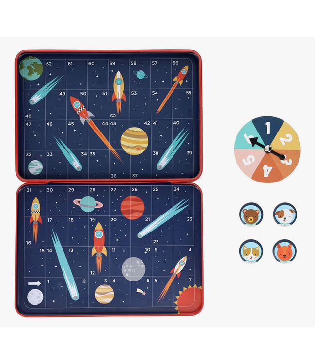 Petit Collage Rocket Race Game Tin