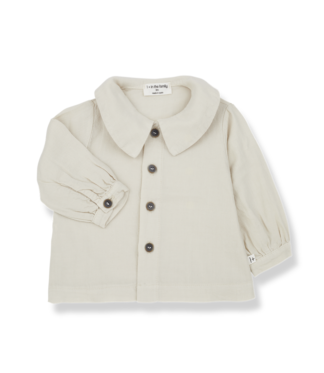 One More In The Family Gina Collar Blouse - Oatmeal