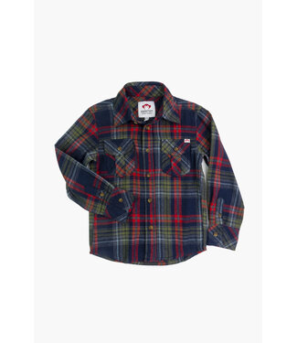 Appaman Flannel Shirt - Navy/Cranberry Plaid