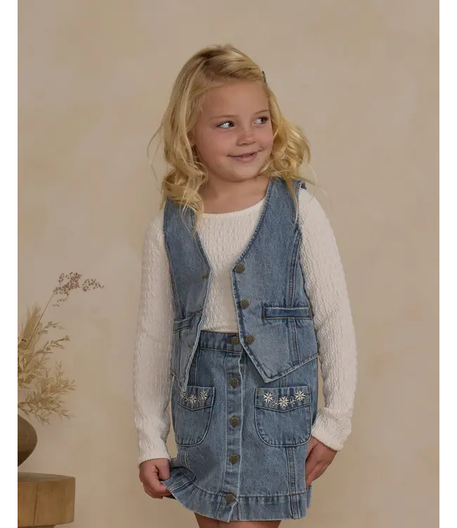 Rylee & Cru Denver Mini Skirt - Light Washed Denim