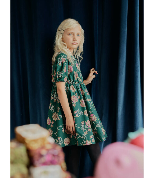 Tea Collection Puff Sleeve Collar Dress - Salma Floral