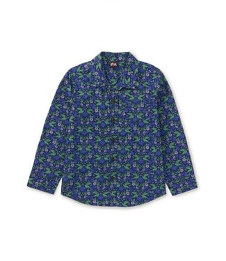 Tea Collection Printed Button Up Shirt - Dragon Floral