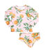 Pink Chicken Rash Guard Baby Set - Pink Botanical Oranges