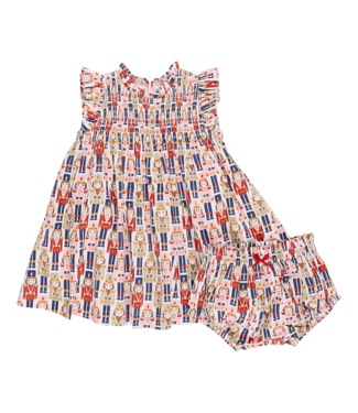 Pink Chicken Stevie Baby Dress Set - Vintage Nutcracker