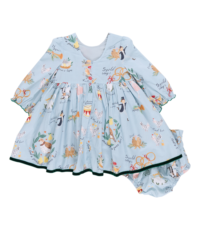 Pink Chicken Amma Baby Dress Set - 12 Days of Christmas