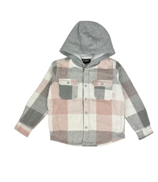 Tiny Whales Hooded Flannel - Coastline