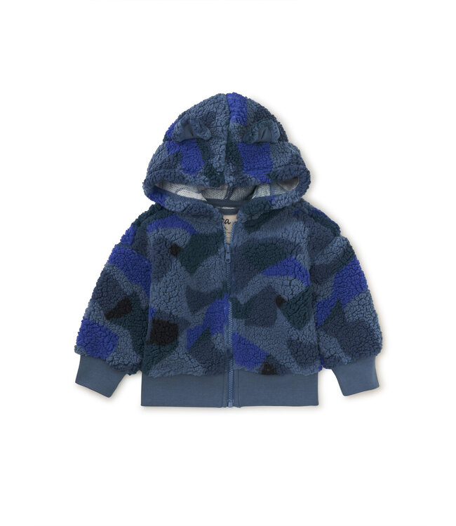 Tea Collection Teddy Fleece Bear Ears Hoodie - El Calafate Glaciar Camo