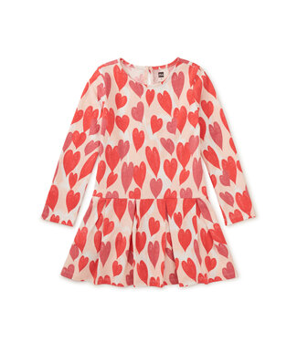 Tea Collection Pleated Skater Dress - Marbled Hearts