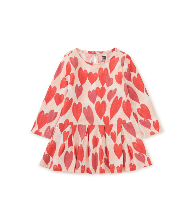 Tea Collection Baby Pleated Skater Dress - Marbled Hearts