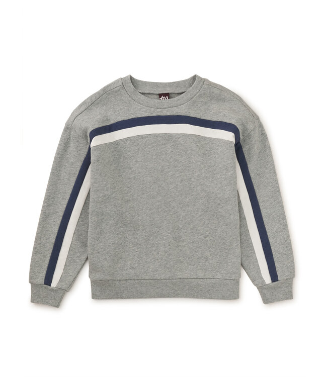 Tea Collection Stripe Popover - Heather Gray