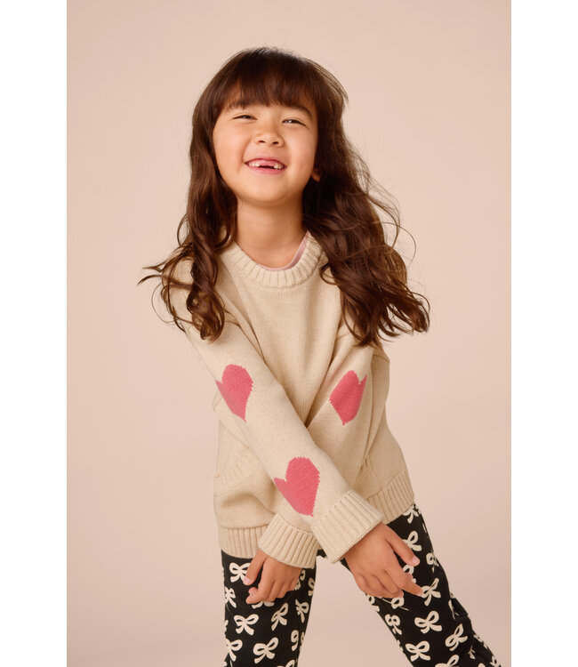 Tea Collection Heart Sleeve Sweater