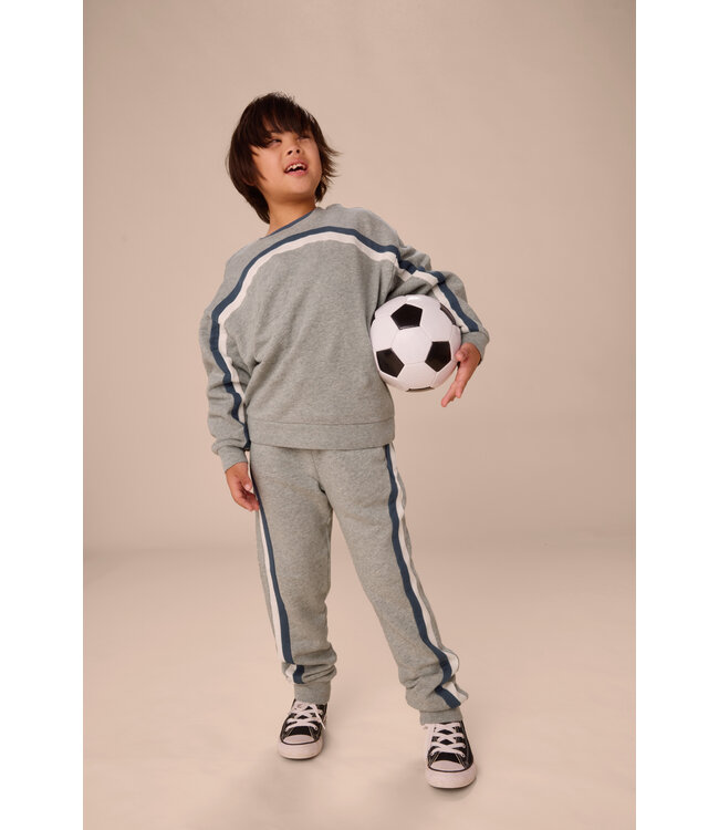 Tea Collection Striped Jogger - Heather Gray