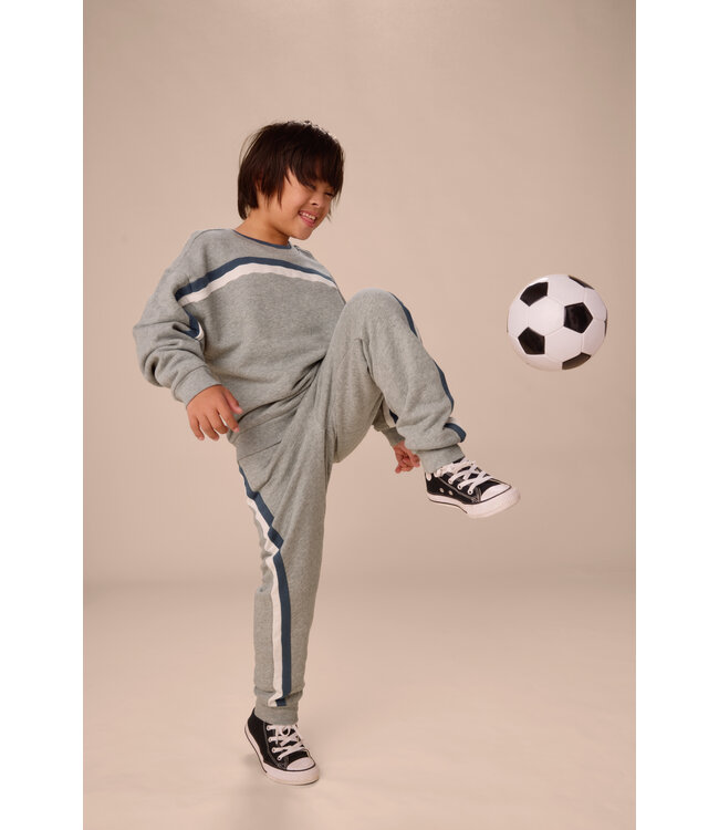 Tea Collection Striped Jogger - Heather Gray