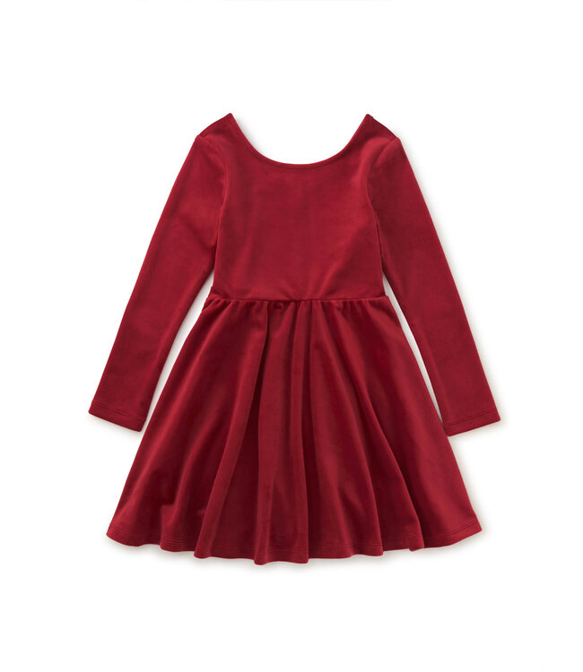 Tea Collection Velour Skater Dress - Red Wagon