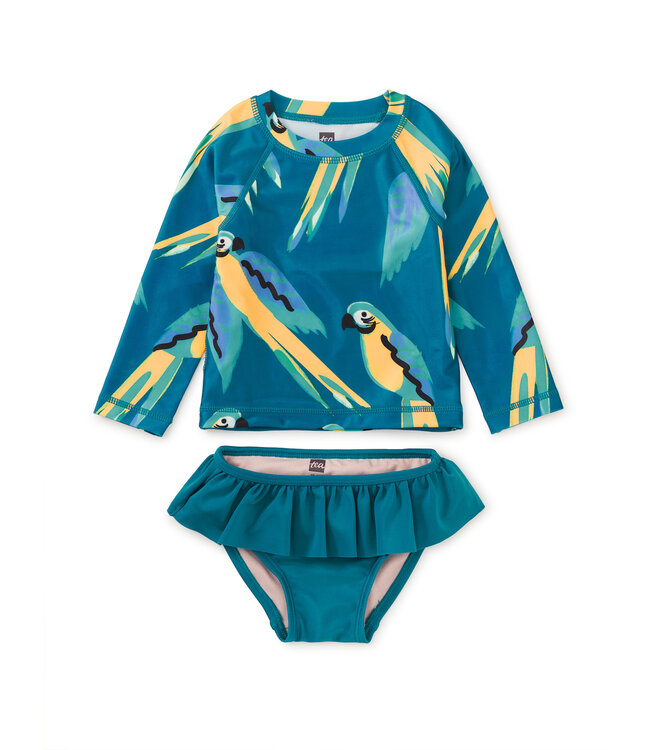 Tea Collection Baby Bikini Swim Set - Blue & Yellow Macaws