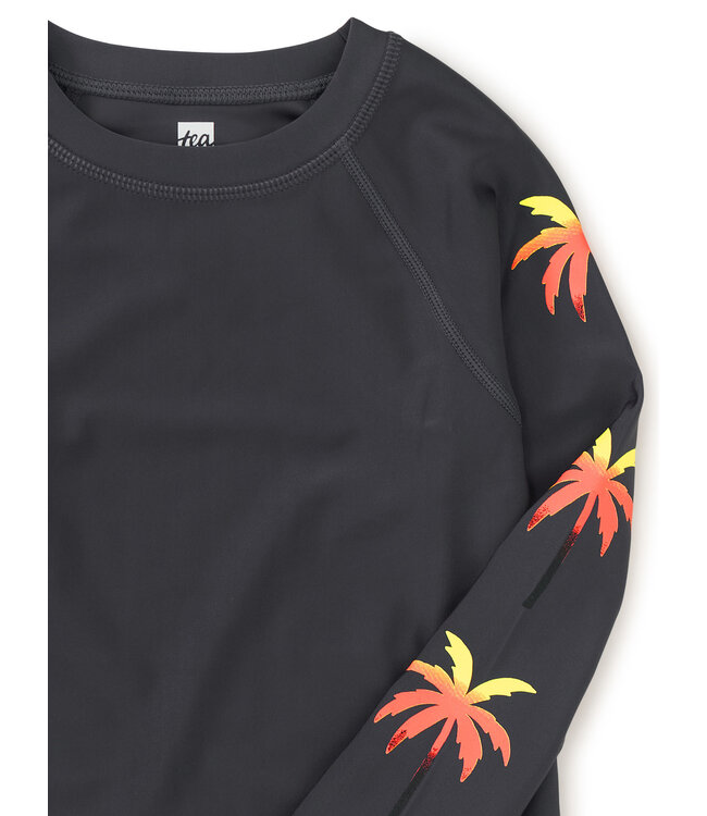 Tea Collection Palm Sleeve Rash Guard - Pepper