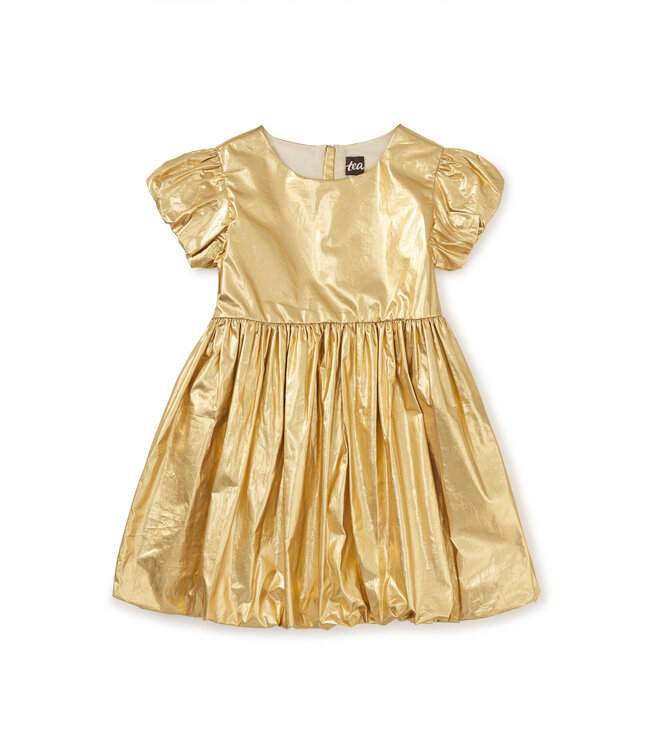 Tea Collection Balloon Skirted Dress - Metallic Gold