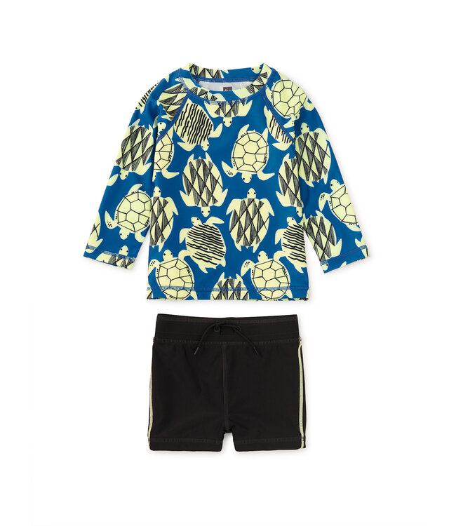 Tea Collection Rash Guard Baby Swim Set - Tiled Turtles