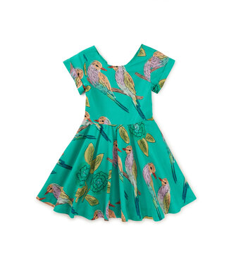 Tea Collection Button Back Skirted Dress - Lilac Breasted Roller