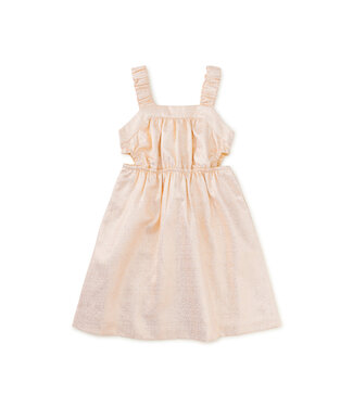 Tea Collection Sparkle Cut-Out Dress - Metallic Gold