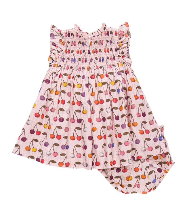 Pink Chicken Stevie Baby Dress Set - Cloud Pink Cherry