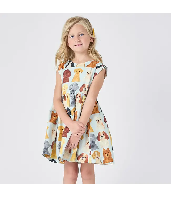 Pink Chicken Adaline Dress - Watercolor Dogs