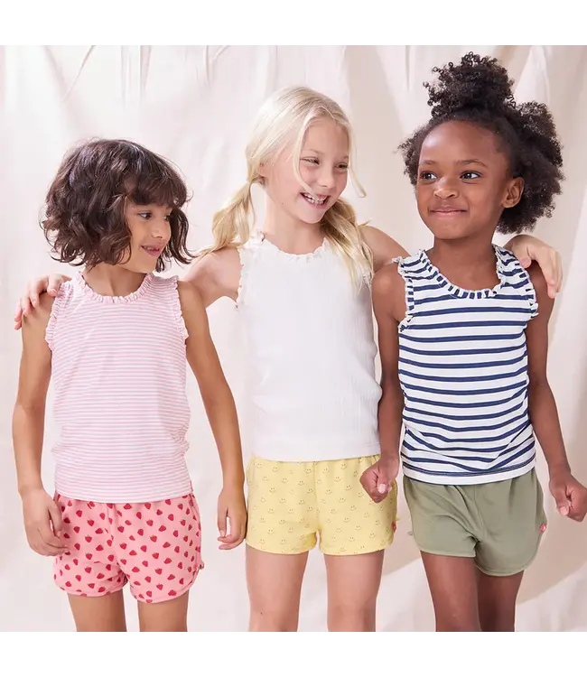 Pink Chicken Joy Ruffle Rib Tank - Pink