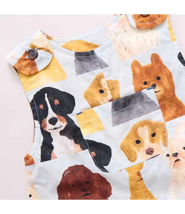 Pink Chicken Noah Jumper - Light Blue Watercolor Dogs